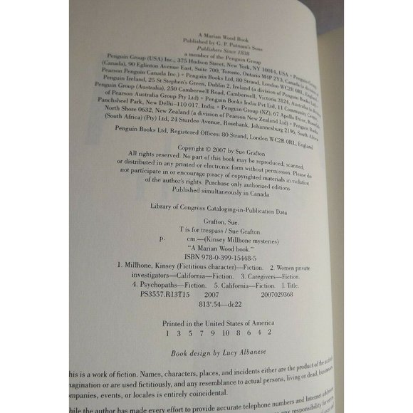 T is for Trespass  Kinsey Millhone Mystery, Book 20 by Sue Grafton hardcover - Picture 2 of 5